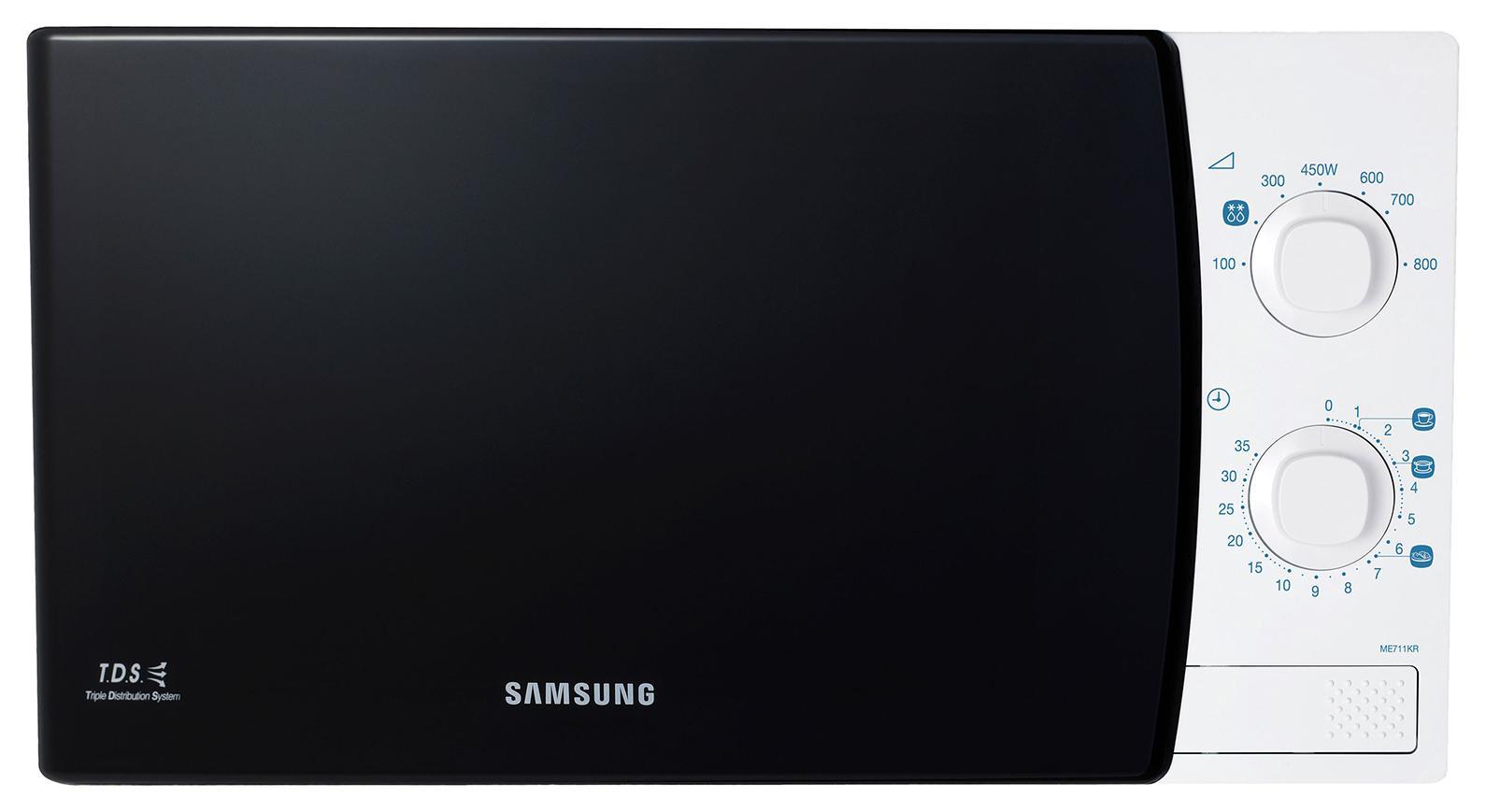 Samsung ME81KRW-1 СВЧ-печьME-81KRW-1 Samsung ME81KRW-1 СВЧ-печьME-81KRW-1Микроволновая печь SAMSUNG ME81KRW-1 имеет внутреннюю камеру скерамическим покрытием, что предотвращает размножение бактерий иимеет устойчивость к износу более высокую нежели большинствообычных камер микроволновых печей. Инженеры компании Samsung постоянносовершенствуют и улучшают рабочие характеристики своей продукции,используя для этого самые новейшие технологии. Наша уникальнаясистема тройного распределения микроволн (Triple DistributionSystem) обеспечивает равномерный прогрев продуктов, начиная от пиццыи кончая нагревом стакана молока. Пользуясь нашими микроволновымипечами, вы оцените удобство и комфорт процесса приготовлениясамых разнообразных блюд.