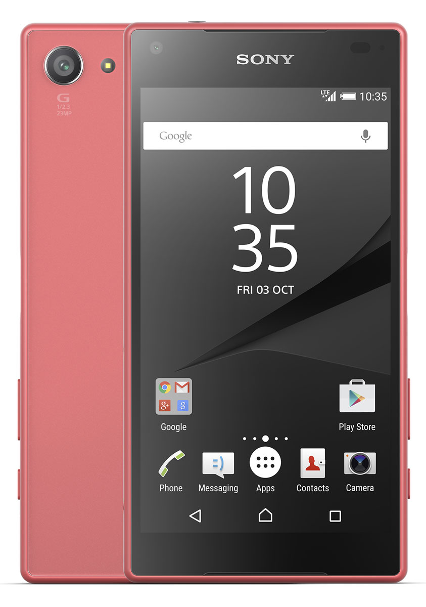 Sony Xperia Z5 Compact, CoralE5823Coral Sony Xperia Z5 Compact, CoralE5823CoralSony Xperia Z5 Compact - не просто функциональный смартфон. Это устройство, которое расширяет ваши возможности и горизонты. По своим функциям он не уступает смартфонам с большими дисплеями, а благодаря компактному размеру его удобнее использовать в повседневной жизни. В нем всё идеально сбалансировано: дизайн, доступный в разных расцветках, инновации, которые позволяют идти в ногу с прогрессом, и комфортный размер дисплея — 4,6 дюйма.Данная модель имеет комфортные для работы компактные размеры, яркий красочный экран и элементы дизайна, которые притягивают взгляды окружающих. Стильное тиснение на рамке и матированное стекло на задней панели никого не оставит равнодушным.С водостойким корпусом Sony вам больше не придется бояться воды Xperia Z5 Compact не боится воды: он имеет водостойкий корпус, способный выдержать погружение на глубину более метра. Поэтому вам нечего беспокоиться, если вы пролили на него жидкость или попали с ним под дождь.Смартфон, который знает своего хозяина В кнопку питания на Xperia Z5 Compact встроен считыватель отпечатков пальцев. Сама кнопка находится на боковой панели смартфона, чтобы вы могли быстро, одним движением разблокировать экран.Со сверхбыстрой автофокусировкой вы никогда не упустите нужного момента Если вы хотите снять друзей в прыжке или запечатлеть чудачества своего домашнего питомца, вам поможет Xperia Z5 Compact. С ним вы сумеете сделать снимок в нужный момент, а не секундой позже. Автофокусировка настолько быстра (0,03 сек.), что может тягаться с цифровыми зеркальными фотокамерами.Одного заряда Xperia Z5 Compact хватает до 2 дней работы. Если этого недостаточно, на помощь придет устройство для быстрой зарядки: уже через 10 минут аккумулятор получит энергию на многие часы работы.Всегда яркие цветаДисплей Xperia Z5 Compact выполнен по технологиям, используемым в телевизорах Sony BRAVIA: он настолько яркий, что даже под солнцем вы сможете всё рассмотреть на его экране.Телефон сертифицирован Ростест и имеет русифицированный интерфейс меню, а также Руководство пользователя.