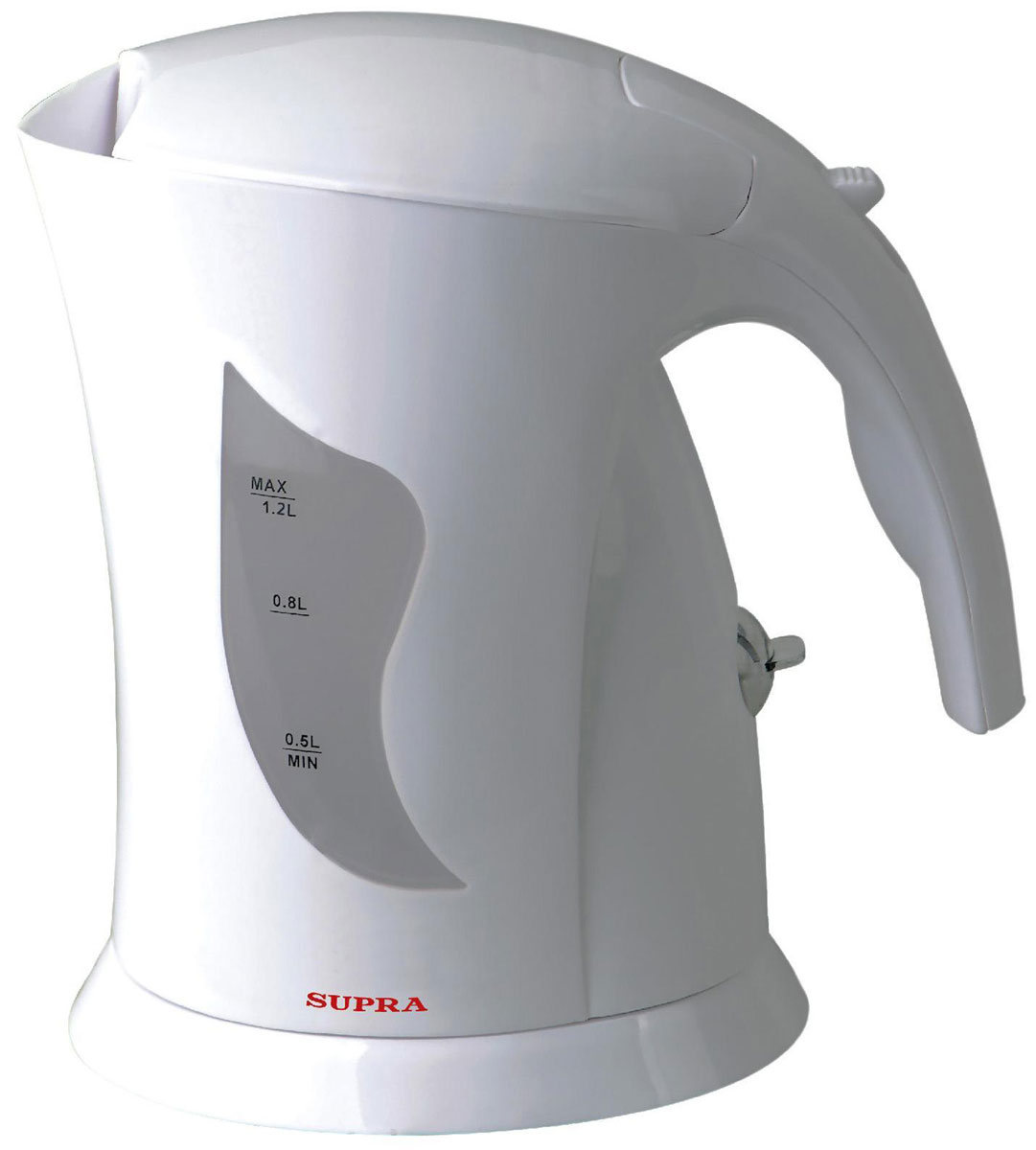 Supra KES-1201 электрочайникKES-1201 Supra KES-1201 электрочайникKES-1201Чайник Supra KES-1201 с актуальным дизайном с открытым нагревательным элементом. Большая мощность чайника, позволяет быстро вскипятить воду и на долго сохранить тепло. Чайник имеет внешний индикатор уровня воды и световой индикатор включения. Благодаря функции автоматического выключения, чайник самостоятельно отключается при закипании воды и защищает нагревательный элемент от перегревания. Небольшой и оригинальный чайник найдет свое место на любой кухне.