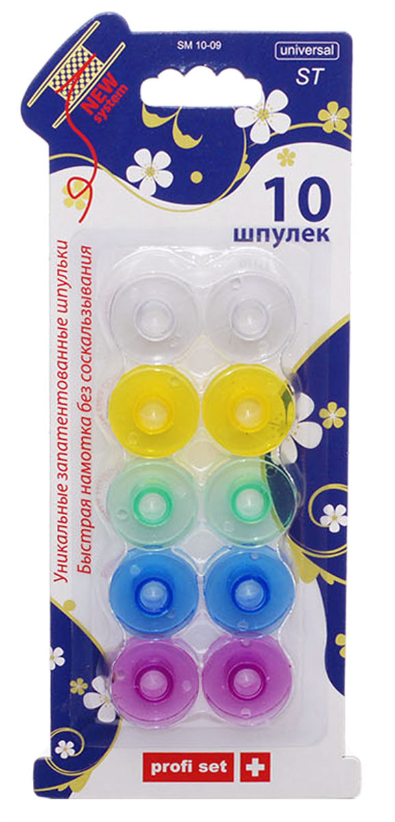 Profi Set SM 10-09 набор универсальных шпулек для швейной машины, 10 штSM 10-09 Profi Set SM 10-09 набор универсальных шпулек для швейной машины, 10 штSM 10-09Универсальный набор шпулек Profi Set SM 10-09 для бытовых швейных машин с вертикальным и горизонтальным расположением челночного устройства.