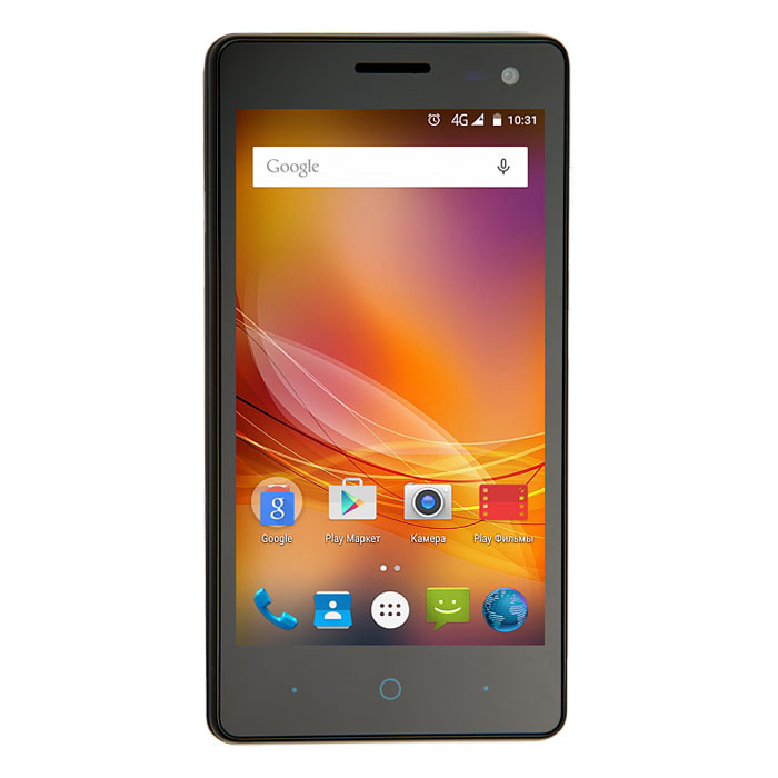 ZTE Blade GF3, BlackZTE BLADE GF3 BLACK ZTE Blade GF3, BlackZTE BLADE GF3 BLACKСмартфон ZTE Blade GF3 оснащен мощным 4-х ядерным процессором и 8 Гб встроенной памяти с возможностью расширения до 32 Гб благодаря карте памяти microSD. Вывод информации осуществляется на 4.5-дюймовый экрана с разрешением 854x480. Тыловая камера с разрешением 8 мегапикселей позволит сохранить любой значимый момент вашей жизни в виде фотографии или видеозаписи. Благодаря тонкому корпусу Blade GF3 весит всего 140 грамм, а работает смартфон под управлением современной операционной системы Android 5.0.Телефон сертифицирован Ростест и имеет русифицированный интерфейс меню, а также Руководство пользователя.