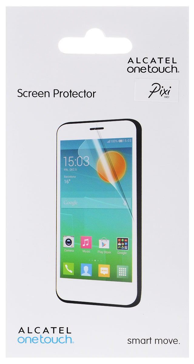 Alcatel Screen Protector защитная пленка для OneTouch Pixi First, прозрачнаяG4024-3AALSPG Alcatel Screen Protector защитная пленка для OneTouch Pixi First, прозрачнаяG4024-3AALSPGЗащитная пленка Alcatel Screen Protector сохраняет экран смартфона гладким и предотвращает появление на нем царапин и потертостей. Пленка практически незаметна на экране устройства и сохраняет все характеристики цветопередачи и чувствительности сенсора.