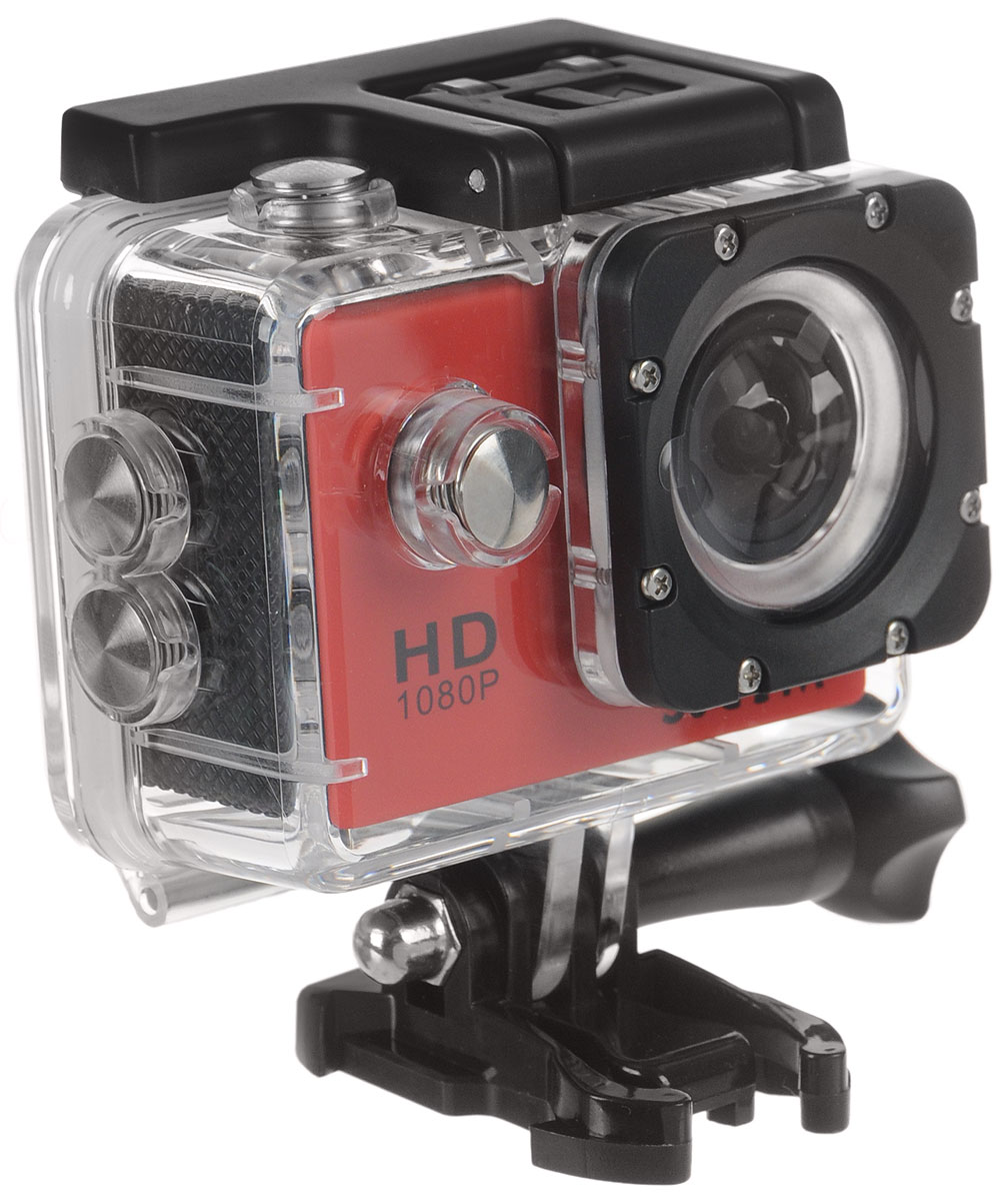 SJCAM SJ4000, Red экшн-камера00000049801 SJCAM SJ4000, Red экшн-камера00000049801SJCAM SJ4000 - это недорогой и качественный аналог GoPro. С ее помощью можно снимать экстремальные события, закрепив камеру в удобном месте. Вы также можете делать впечатляющие съёмки под водой на глубине до 30 метров благодаря водонепроницаемому боксу в комплекте.Благодаря режиму цейтаоферной съёмки камера SJCAM может сжимать многочасовые события (например, расцветающую розу) до нескольких секунд. Теперь восход солнца после съёмки произойдёт прямо на глазах ваших друзей! SJCAM SJ4000 может быть использована в качестве видеорегистратора благодаря возможности циклической записи. Для этого разместите её на стекле автомобиля с помощью специального крепления и нажмите на кнопку записи.Данную модель можно использовать и в качестве Full HD веб-камеры. Всё, что необходимо сделать - это подключить SJCAM к компьютеру через кабель USB и запустить Skype.Камера SJ4000 подойдёт практически для любых видов спорта. В комплекте вы найдёте крепления на велосипед, на шлем, липучки и ремни, позволяющие закрепить камеру на любые поверхности.Процессор: Novatek NT96650Дисплей: LCD, 1,5 (4:3)Емкость аккумулятора: 900 мАчВремя автономной работы: до 80 минут