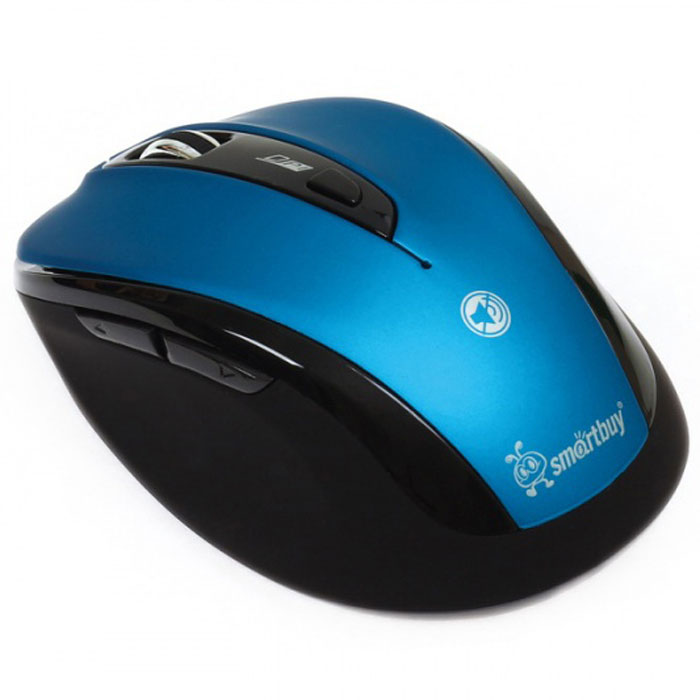 SmartBuy SBM-612AG, Blue мышьSBM-612AG-BK SmartBuy SBM-612AG, Blue мышьSBM-612AG-BKУдобная и стильная беспроводная мышь Smartbuy SBM-612AG создана специально для удобного применения и обладает высокочувствительным оптическим сенсором, благодаря чему отлично работает практически на любых поверхностях. Клавиши устройства работают, не издавая звуков благодаря чему вы не помешаете окружающим. Разрешение оптического сенсорапереключается в диапазоне 1000 / 1500 / 2000 dpi, что способствует точному позиционированию курсора. Оптическая светодиодная мышка отличается удобной эргономикой, а ее форма подходит как левшам, так и правшам.