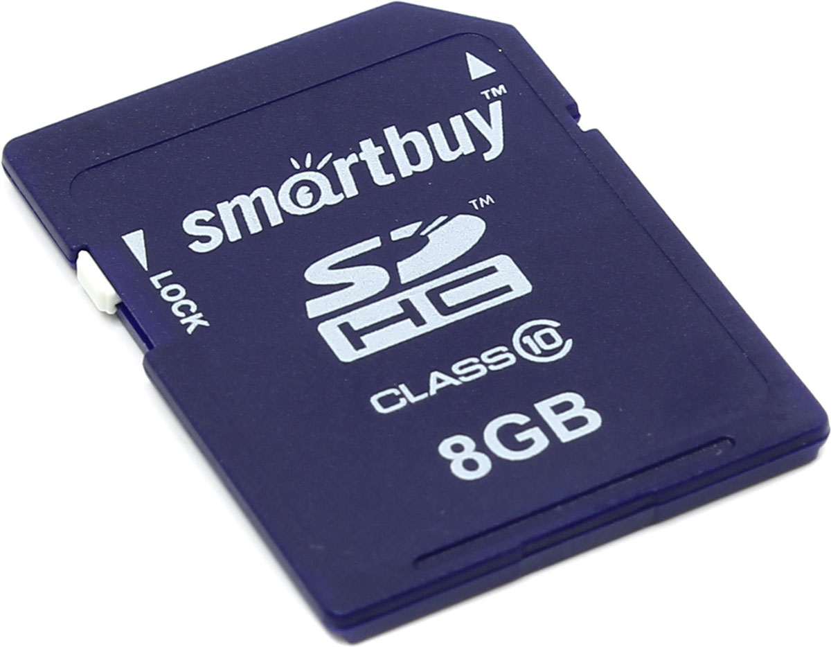 SmartBuy SDHC Class 10 8GB карта памятиSB8GBSDHCCL10 SmartBuy SDHC Class 10 8GB карта памятиSB8GBSDHCCL10Если необходимо хранить информацию не один год и при этом нет источника питания, то карты памяти Smartbuy SD SDHCдля вас. Это универсальный инструмент хранения различной информации, при этом если устройства с которыми вы работаете поддерживают стандарт SD 3.0, то ваш помощник Smartbuy SD SDHCспособен достигать скорости 20 МБ/с. Эта карты памяти способна эффективно работать в телефонах, коммуникаторах, фотоаппаратах, принтерах, компьютерах, ноутбуках.