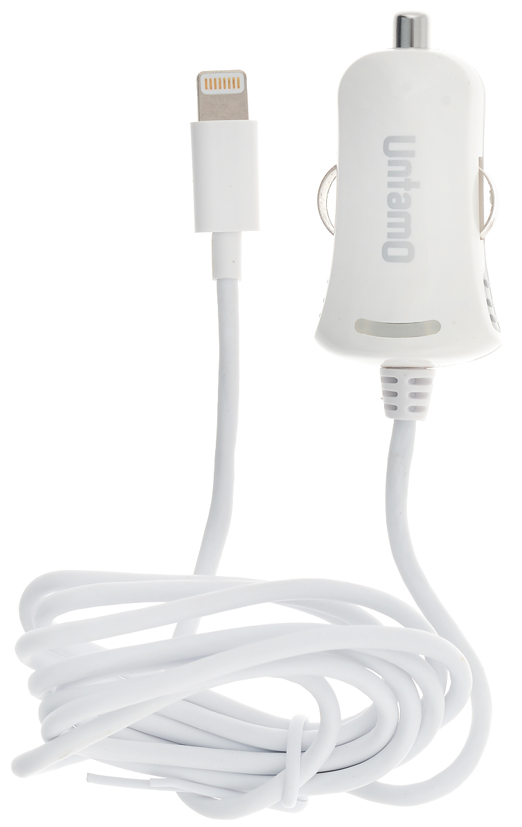Untamo Unergy, White автомобильное зарядное устройство с разъемом LightningUUNCARLT2WH Untamo Unergy, White автомобильное зарядное устройство с разъемом LightningUUNCARLT2WHUntamo Unergy - автомобильное зарядное устройство с разъемом 8-pin Lightning, подходящее как для легковых, так и грузовых автомобилей с бортовой сетью от 12 до 24 вольт. Устройство имеет несколько степеней защиты : от короткого замыкания , от перегрузки, от превышения тока заряда и от перегрева. Ток заряда в 2,1А , позволяет оперативно и без последствий заряжать не только смартфоны, но и планшеты. Устройство имеет специальный, согласованный и сертифицированный чип, позволяющее устройствам от Apple идентифицировать данное зарядное устройство как оригинальный аксессуар.