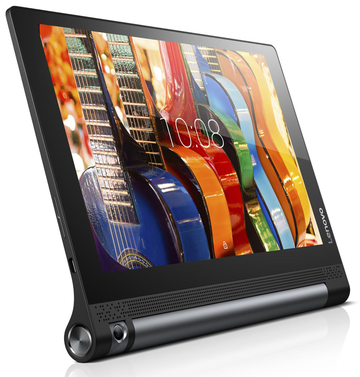 Lenovo Yoga Tablet 3 10 LTE, Black (ZA0K0006RU)ZA0K0006RU Lenovo Yoga Tablet 3 10 LTE, Black (ZA0K0006RU)ZA0K0006RUПросматривайте рецепты, когда готовите, проверяйте новости в социальных сетях во время обеда и смотрите фильмы во время тренировок. В инновационной конструкции планшета Yoga Tablet 3 10 цилиндрический аккумуляторный блок и подставка расположены сбоку устройства, благодаря чему центр тяжести смещен и устройство можно использовать в различных режимах: книга, клавиатура, консоль и картина.Потрясающий дисплей:HD-разрешение экрана планшета YOGA Tab 3 10 превращает его в идеального помощника для игр и веб-серфинга. Невероятная яркость обеспечивает отличное качество изображения под любым углом просмотра и при любом освещении. Изображение в играх четкое, а видео просто приятно смотреть.Аудио с эффектом присутствия:YOGA Tab 3 10 обеспечивает насыщенный объемный звук уровня домашнего кинотеатра, которым не может похвастаться ни один планшет. Два встроенных фронтальных динамика дарят мощное объемное звучание благодаря поддержке технологии Dolby Atmos. Громкий, чистый и живой звук — даже без наушников!Поворотная камера:Попробуйте новые возможности для съемки чудесных фотографий или общения по Skype c новой восьмимегапиксельной камерой планшета YOGA Tab 3 10, способной поворачиваться на 180 градусов и обеспечивающей высокую четкость изображений. Система контроля жестами позволит вам принять нужную позу и сделать снимок, просто взмахнув рукой.Рекордное время работы от аккумулятора:YOGA Tab 3 10 работает все дольше благодаря аккумулятору, бьющему все рекорды времени автономной работы. С возможностью работы до 18 часов без подзарядки вы сможете посмотреть два сезона вашего любимого сериала от начала и до конца.Технология AnyPen:Технология Lenovo AnyPen определяет любое токопроводящее устройство в качестве стилуса. Это очень удобно, когда вы используете планшет для записи заметок, зарисовок или просто не хотите пачкать экран грязными руками!Превосходные средства коммуникации:YOGA Tab 3 10 обеспечивает поддержку высокоскоростных сетей 4G-LTE для мобильной передачи данных (опционально) и двухдиапазонной сети Wi-Fi для стабильного подключения на большом расстоянии.Планшет сертифицирован Ростест и имеет русифицированный интерфейс меню, а также Руководство пользователя.