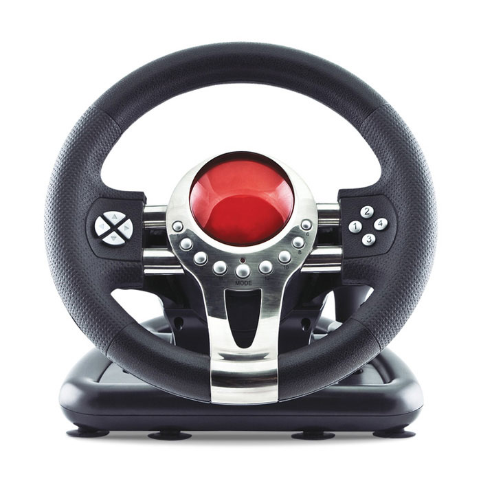 Sven Turbo рульSV-063012 Sven Turbo рульSV-063012Игровой манипулятор Sven Turbo со встроенным вибромеханизмом обеспечивает реалистичность вождения в автосимуляторах. Эффект виброотдачи передает ощущение скорости при вождении, столкновениях и авариях в играх. Панель с педалями газа и торможения позволяет увеличивать скорость и тормозить в считанные секунды. С помощью резиновых присосок или/и скобы руль Sven Turbo надежно крепится к столу, обеспечивая прекрасную устойчивость во время игр.Диаметр руля: 10 (254 мм)Угол поворота: 180 градусовРезиновые присоски и скоба для надежной фиксации к столу