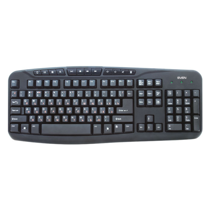 Sven Comfort 3050, Black клавиатураSV-03103050UB Sven Comfort 3050, Black клавиатураSV-03103050UBSven Comfort 3050 рассчитана на тех, кто много времени проводит за компьютером. Конструкция клавиатуры разработана специально для того, чтобы максимально уменьшить нагрузку на руки.Двадцать первый век - это время развитых интернет-технологий и мобильной связи. Как ни странно, но мы уже не можем представить себя без компьютера. Используя его, мы работаем, организуем свой досуг, учимся и общаемся с целым миром! Мощность процессора и скорость обработки информации сегодня достигает огромных значений. Поэтому для эффективной работы со столь сложным механизмом необходим достойный орган управления. И он есть! При одном взгляде на обновленную линейку клавиатур Sven в голове звучит призыв: Почувствуй себя дирижером технического оркестра, управляй компьютером с легкостью и уверенностью в каждом движенииНаработка на отказ: свыше 20 000 000 нажатий