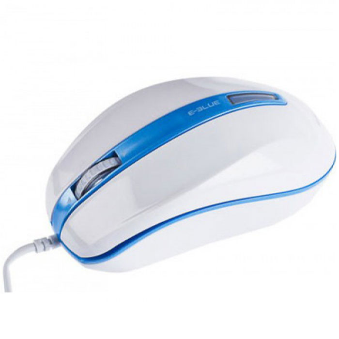 E-Blue EMS113 S-brigo-S, White Blue мышь проводнаяEMS113BL E-Blue EMS113 S-brigo-S, White Blue мышь проводнаяEMS113BLЧувствительный оптический сенсор мыши E-Blue EMS113 S-brigo-S обладает разрешением 1480 dpi обеспечивает точное позиционирование курсора. Корпус мыши изготовлен из прочного пластика и оснащен зеленой подсветкой. Его симметричный профиль позволяет удобно работать с устройством и правшам, и левшам. Легкая установка - для работы не нужны дополнительные драйверы. Оптический сенсор мыши позволяет ей работать практически на любой поверхности.