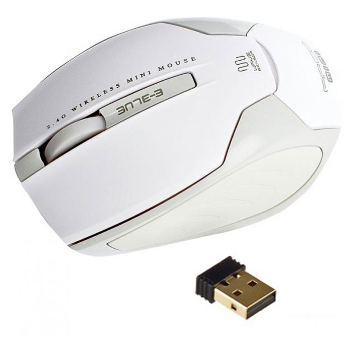 E-Blue EMS126 Arco mini, White мышь беспроводнаяEMS126WH E-Blue EMS126 Arco mini, White мышь беспроводнаяEMS126WHБеспроводная лазерная мышь E-Blue EMS126 Arco mini отлично подойдет для работы с ноутбуком. Устройство подходит как для левшей, так и правшей и работает мягко и быстро. Разрешение сенсора в1200 dpi дает четкое и оперативное выполнение различных задач. Стильный и эргономичный дизайн подойдет как для работы дома, так и в офисе.