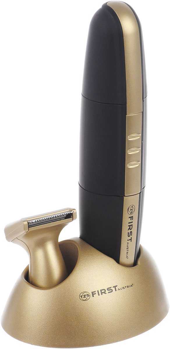First 5680-2, Black Gold триммерFA-5680-2 Black/with gold First 5680-2, Black Gold триммерFA-5680-2 Black/with goldFirst 5680-2 - это универсальное устройство, сочетающее в себе триммер для носа и ушей и точный триммер для моделирования бороды. Точечная подсветка области бритья позволяет добиться максимального результата. Триммер работает в беспроводном режиме всего от 1 батарейки АА. Данный триммер брызгозащитный, поэтому вы можете использовать его в ванной или других помещениях с повышенной влажностью. Наличие в комплекте подставки избавляет от необходимости поиска специального места для хранения устройства.