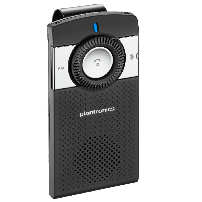Plantronics K100, Black спикерофонK100 Plantronics K100, Black спикерофонK100Автомобильный Bluetooth спикерфон Plantronics K100.Телефонные гарнитуры для разнообразных мобильных устройств все больше завоевывают популярность у пользователей. Во время работы, занятий спортом, управлении автомобилем гарнитуры становятся просто незаменимыми спутниками. Компания Plantronics предлагает большой выбор беспроводных Bluetooth гарнитур и проводных гарнитур с разнообразными разъемами.Plantronics K100 оснащен двумя встроенными микрофонами и технологией цифровой обработки звука (Digital Signal Processing), которая обеспечивает высококачественную обработку звука, очищая его от окружающего шума и помех и позволяя вашему собеседнику четко слышать ваш голос. Система эхоподавления обрабатывает звук в обоих направлениях (входящий и исходящий), а высококачественный динамик избавляет от необходимости вслушиваться, пытаясь разобрать речь собеседника. В K100 также имеется поддержка технологии A2DP, позволяющей воспроизводить музыку, подкасты, GPS-навигацию и другие звуки с мобильных устройств оснащенных A2DP, таких как iPhone, BlackBerry Torch и DROID от Motorola.Встроенный FM-передатчик позволяет также переводить звук с телефона на автомобильные динамики.Одним из преимуществ данного спикерфона является простота его настройки и использования. На лицевой панели K100 расположена подсвечивающаяся кнопка отключения микрофона и большие кнопки управления, позволяющие сосредоточиться на дороге, не отвлекаясь на поиск клавиши нужной настройки. Голосовые оповещения информируют пользователя о состоянии подключения, регистрации, уровне заряда аккумулятора, уровне громкости, отключении микрофона и др. Спикерфон комплектуется автомобильным зарядным устройством.Plantronics K100 оснащен также клипсой для крепления на солнцезащитном козырьке автомобиля. Благодаря тонкому корпусу, и изящному дизайну, это устройство идеально впишется в интерьер салона любого автомобиля.Профиль A2DP (Advanced Audio Distribution Profile)Два микрофона для тщательной обработки сигналаDSP-процессорСистемы эхо- и шумоподавленияГолосовые оповещения (состояние подключения, регистрации, уровень заряда аккумулятора, уровень громкости, отключение микрофона и др.)Встроенный FM-передатчикКнопка отключения микрофона
