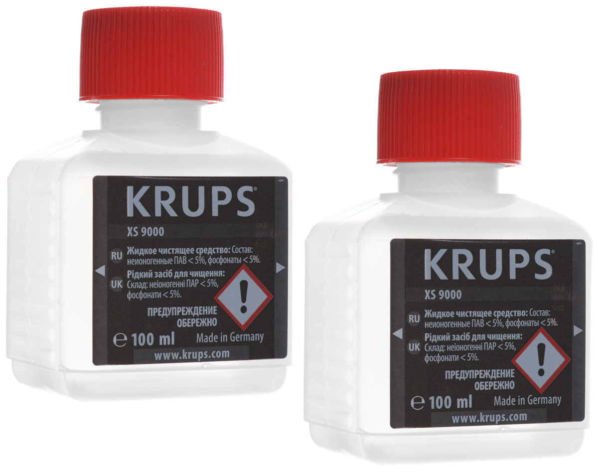 Krups XS900031 жидкость для очистки кофемашиныXS9000 Krups XS900031 жидкость для очистки кофемашиныXS9000Жидкое чистящее средство Krups XS900031, совместимое со всеми капучинаторами Krups.