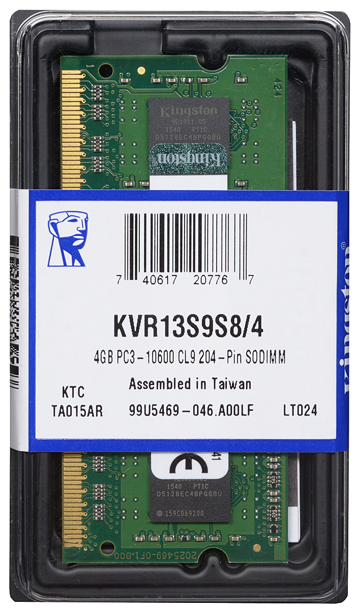 Kingston DDR3 4GB 1333 МГц модуль оперативной памяти (KVR13S9S8/4)KVR13S9S8/4 Kingston DDR3 4GB 1333 МГц модуль оперативной памяти (KVR13S9S8/4)KVR13S9S8/4Модуль оперативной памяти Kingston типа DDR3 для ноутбуков обеспечивает увеличенную рабочую частоту (по сравнению с DDR2) при сниженном тепловыделении и экономном энергопотреблении. Напряжение питания при работе составляет 1,5 В. В модуле также имеется 8 чипов с двухсторонним расположением.Объем памяти 4 ГБ позволит свободно работать со стандартными, офисными и ресурсоемкими программами, а также современными нетребовательными играми. Работа осуществляется при тактовой частоте 1333 МГц и пропускной способности, достигающей до 10666 Мб/с, что гарантирует качественную синхронизацию и быструю передачу данных, а также возможность выполнения множества действий в единицу времени. Параметры тайминга 9-9-9 не принижают скорости работы системы.ValueRAM Kingston - это модули памяти, изготовленные в соответствии с отраслевыми стандартами, обеспечивающие непревзойденную производительность и отличающиеся легендарной надежностью Kingston.