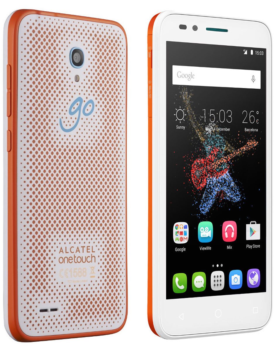 Alcatel OT-7048X Go Play, White Orange7048X-2CALRU7 Alcatel OT-7048X Go Play, White Orange7048X-2CALRU7Прошли те дни, когда ваш телефон боялся воды. Теперь Alcatel OT-7048X Go Play всегда может следовать за вами! Этот смартфон устойчив к погружениям в воду на глубину до 1 метра.Основная 8-мегапиксельная камера поможет вам запечатлеть все самые интересные события. И где бы вы ни находились, с фронтальной камерой 5 МПикс сделать идеальное селфи теперь проще простого.Со смартфоном Alcatel OT-7048X Go Play, вы можете записывать на видео все, что происходит на экране, с помощью нового приложения Видеозахват экрана . Запечатлите свою собственную реакцию с помощью фронтальной камеры и сразу же выложите в социальные сети!Благодаря высокоемкостной батарее на 500 часов в режиме ожидания, Alcatel OT-7048X Go Play готов быть вашим верным товарищем во всех приключениях от зари до зари. 8 цветовых сочетаний — от бескомпромиссно ярких до элегантно - классических — помогут подчеркнуть любой образ.Телефон сертифицирован Ростест и имеет русифицированный интерфейс меню, а также Руководство пользователя.
