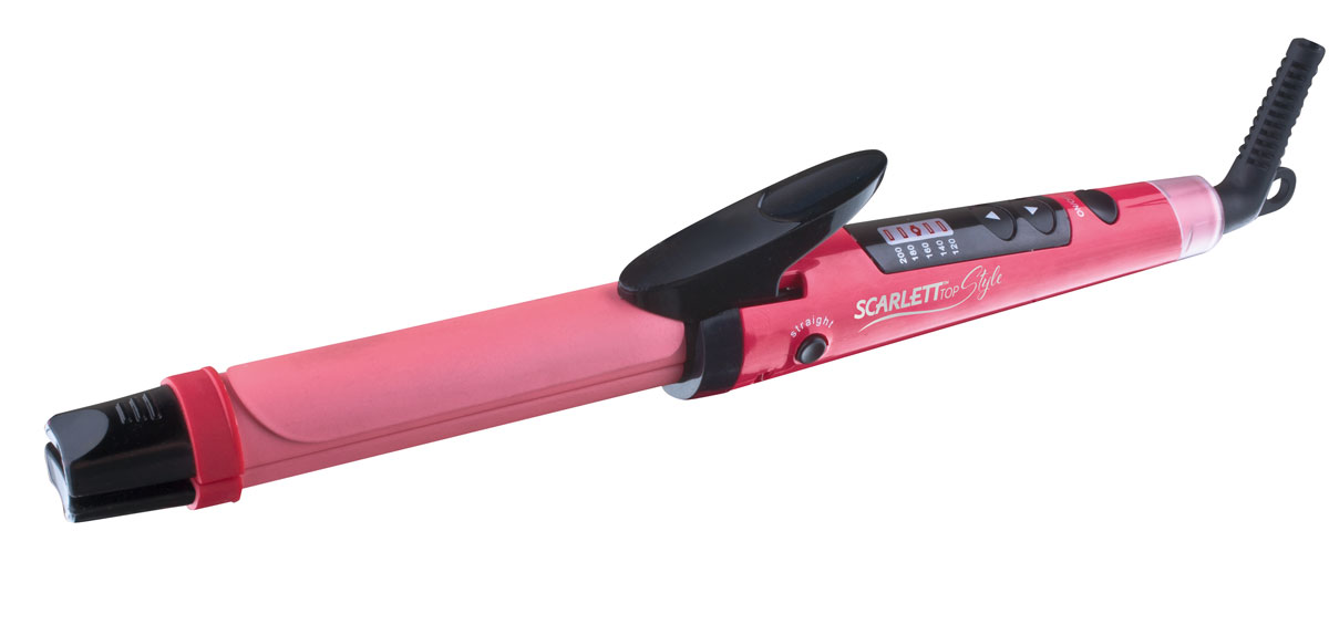 Scarlett Top Style SC-HS60T50, Pink щипцы для завивки волосSC-HS60T50 Scarlett Top Style SC-HS60T50, Pink щипцы для завивки волосSC-HS60T50Щипцы для волос Scarlett Top Style SC-HS60T50 необычайно просты в применении и гарантируют получение объемных локонов или идеально гладких волос. При переключении кнопки в положение выпрямление стайлер действует как щипцы-утюги. При переключении кнопки в положение завивка стайлер действует как щипцы для завивки волос.Уникальное турмалиновое покрытиеTourmaline TECHNOLOGY избавляет от эффекта разлетающихся волос, помогает волосам сохранить естественную влагу, делает их мягкими и шелковистыми.Плоский нагревательный элемент для быстрого равномерного нагрева, экономии энергии и надежной работы.Результат на ваш выбор: объемные локоны идеальной формы или безупречно гладкие волосы.