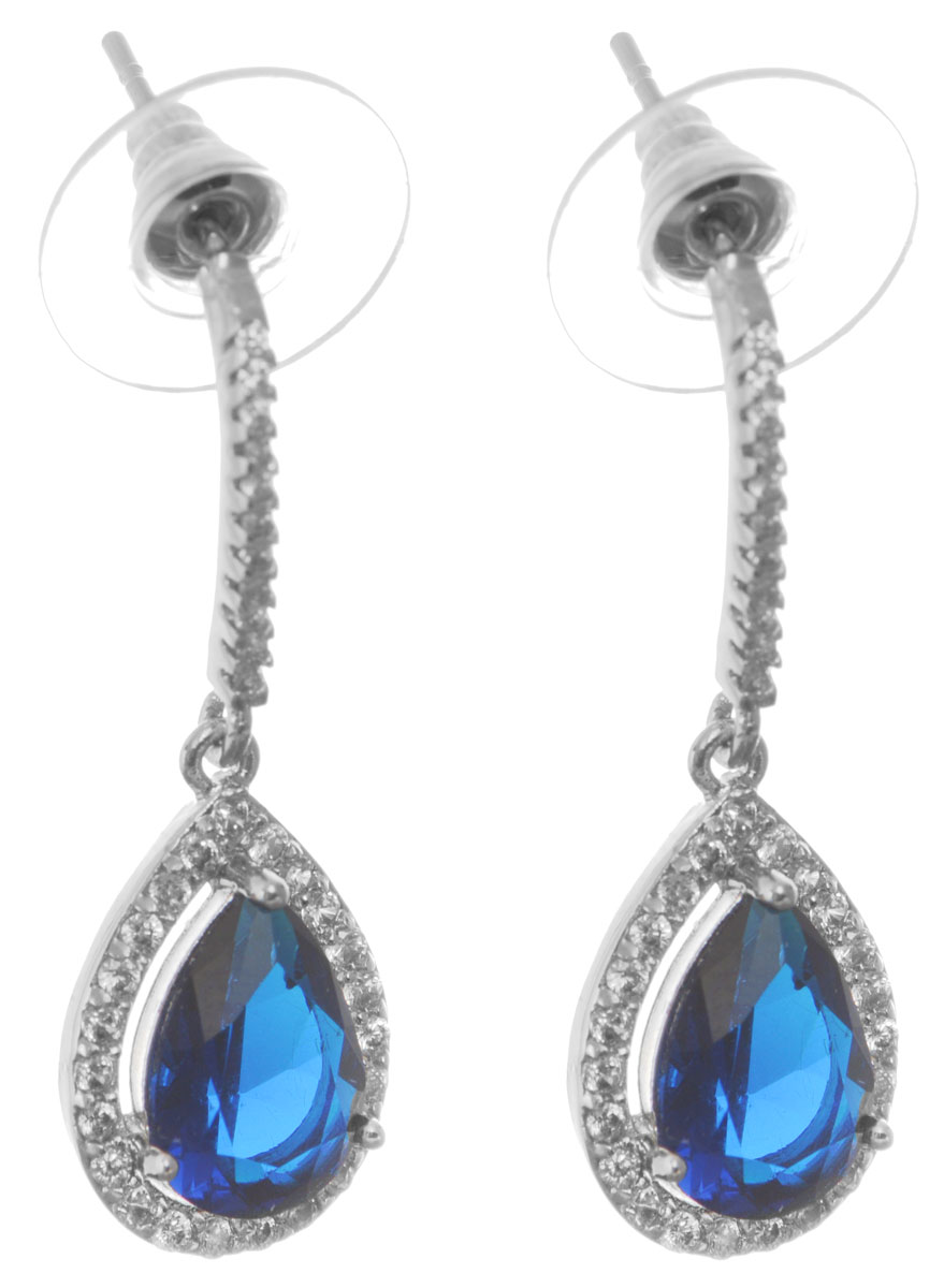 Серьги Fashion House, цвет: серебряный, синий. FH32756Пуссеты (гвоздики) Серьги Fashion House, цвет: серебряный, синий. FH32756Пуссеты (гвоздики)Роскошные серьги Fashion House изготовлены из металлического сплава, инкрустированы стразами и дополнены подвеской с цирконом в форме капли.В качестве основания изделия используется замок-гвоздик с заглушками, которые надежно зафиксируют сережку.Стильные серьги помогут дополнить любой образ и привнести в него завершающий яркий штрих.