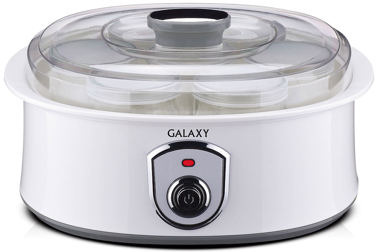 Galaxy GL 2690 йогуртница4650067301532 Galaxy GL 2690 йогуртница4650067301532Йогуртница Galaxy GL 2690 приготовит для вас полезное лакомство, содержащее живую йогуртовую культуру без консервантов,ароматизаторов и красителей. Приготовление домашнего йогурта позволяет дать волю фантазии в выборе наполнителей и получить натуральный и полезный продукт для вашей семьи!Объем баночки: 200 мл.Материал баночек: стекло.