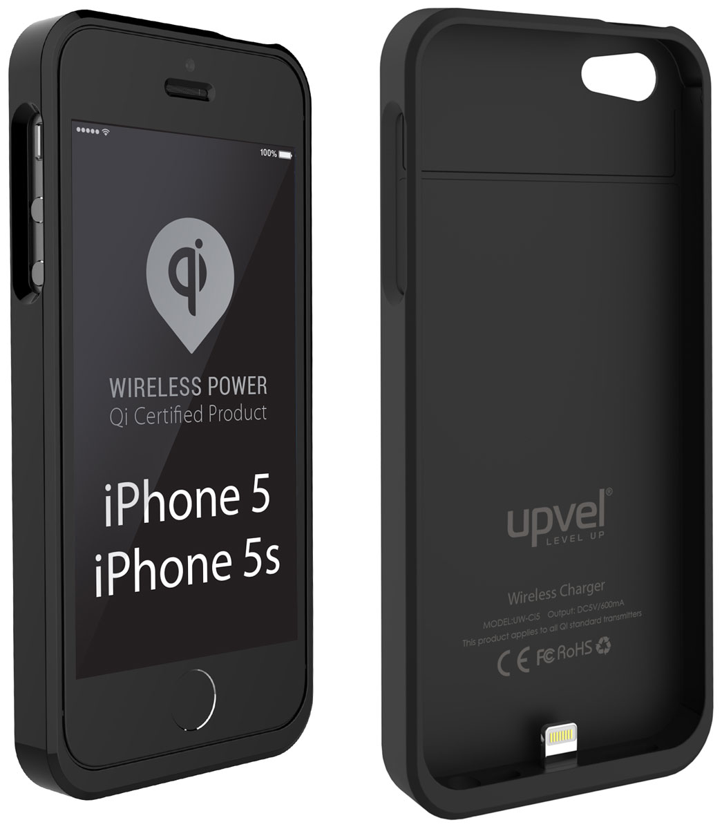 UPVEL UQ-Ci5 Stingray для iPhone 5/5s, Black чехол-приемник для беспроводной зарядки стандарта QiUQ-Ci5 STINGRAY UPVEL UQ-Ci5 Stingray для iPhone 5/5s, Black чехол-приемник для беспроводной зарядки стандарта QiUQ-Ci5 STINGRAYЧехол UPVEL UQ-Ci5 для iPhone 5/5s представляет собой аксессуар два в одном. Во-первых, он позволяет вашему iPhone 5/5s заряжаться от беспроводных устройств стандарта Qi и избавляет вас от необходимости постоянно подключать и отключать кабель зарядного устройства. Во-вторых, чехол прекрасно справляется с защитой телефона от повреждений и царапин.Рабочее расстояние: 3-7 ммЭффективность: 500 мАчСтандарт: WPC-1.1