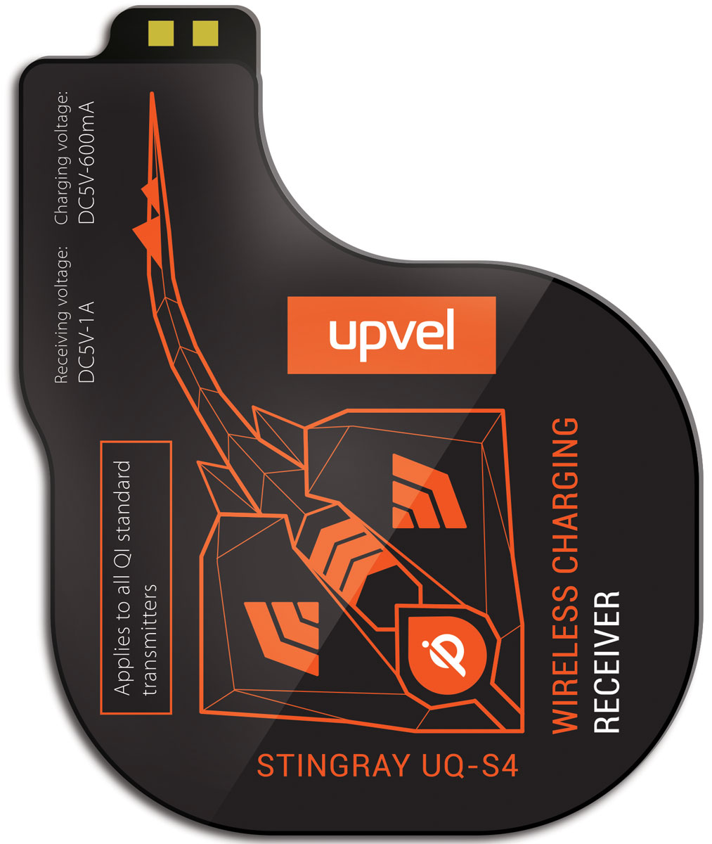 UPVEL UQ-S4 Stingray для Samsung Galaxy S4, Black модуль-приемник беспроводной зарядки стандарта QiUQ-S4 STINGRAY UPVEL UQ-S4 Stingray для Samsung Galaxy S4, Black модуль-приемник беспроводной зарядки стандарта QiUQ-S4 STINGRAYUPVEL UQ-NT4 позволяет заряжать Samsung Galaxy S4 при помощи беспроводных зарядных устройств стандарта Qi. Плоский модуль беспроводной зарядки фиксируется на аккумуляторной батарее смартфона, под задней крышкой. Устройство не влияет на нормальную работу смартфона и не изменяет его внешний вид.Рабочее расстояние: до 5-7 ммЭффективность: 500 мАчСтандарты: WPC