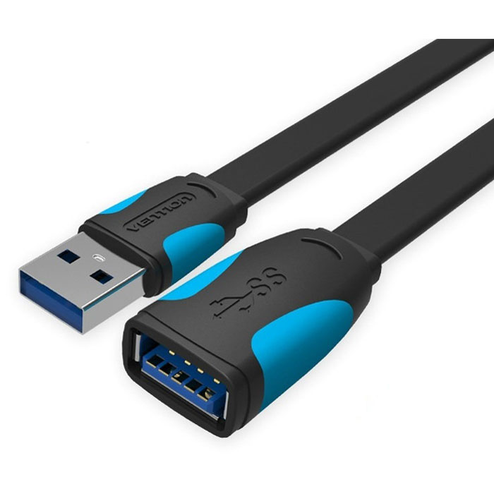 Vention USB 3.0 кабель-удлинитель плоский (3 м)VAS-A13-B300 Vention USB 3.0 кабель-удлинитель плоский (3 м)VAS-A13-B300Внешний интерфейсный кабель - удлинитель Vention USB 3.0 предназначен для синхронизации и передачи данных периферийных устройств и их компонентов с разъемом USB, в основном используется, как удлинитель.Контакты: никелированныеПропускная способность интерфейса: до 5 Гбит/секСовместимость: USB 1.1 / 2.0Тип оболочки: ПВХ - экранированный (фольга)