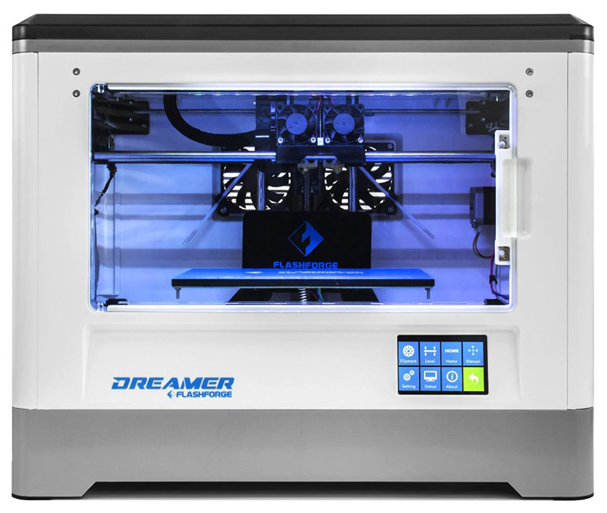 FlashForge Dreamer 3D принтерFlashForge Dreamer FlashForge Dreamer 3D принтерFlashForge Dreamer3D принтер Flashforge Dreamer - универсальный принтер, как для дома, так и для образования. Полностью закрытий корпус защищает все движущиеся и нагревающиеся элементы, что делает данный принтер полностью безопасным в использовании. Кроме этого, это позволяет сохранять стабильную постоянную температуру внутри принтера, что позволяет работать любыми видами пластиками. Принтер оснащен двух головочным экструдером, что увеличивает ваши возможности при печати, подогреваемой платформой, 3,5 дюймовым LCD дисплеем. Также расширен интерфейс подключения, помимо стандартных USB кабеля и SD карты, принтер может работать посредствам WiFi соединения. Простой и понятный пользовательский интерфейс программного обеспечения, поможет вам успешно нарезать .STL файлы с первого раза использования и печатать их.Данный принтер имеет сертификаты безопасности в Европе и Соединенных Штатах.ARM Contex-M4 процессор CPUОбласть построения: 230 x 150 x 150 ммДиаметр нити: 1,75 ммДиаметр сопла: 0,4 ммКоличество печатающих головок: 2Скорость печати: 30 - 200 мм/сек