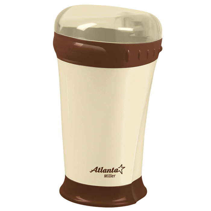 Atlanta ATH-276, Brown кофемолкаATH-276_brown Atlanta ATH-276, Brown кофемолкаATH-276_brownМощная кофемолка Atlanta ATH-276 с острым ножом из нержавеющей стали способна быстро перемолоть кофейные зерна. Корпус из высококачественного пластика и плотно закрывающаяся крышка обеспечивают надежность конструкции. Кофемолка Atlanta ATH-276 идеально перемелет зерна для приготовления любимого вами бодрящего напитка.