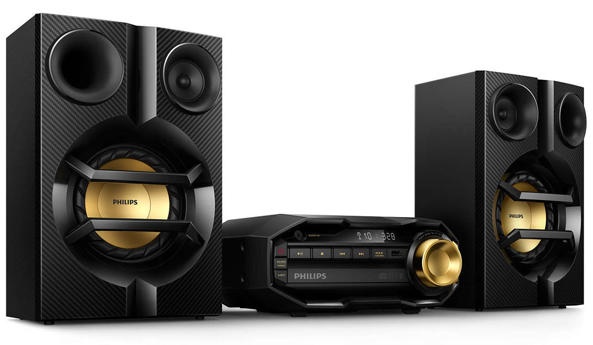 Philips FX10/12 мини Hi-Fi системаFX10/12 Philips FX10/12 мини Hi-Fi системаFX10/12Philips FX10/12 - продвинутая мини Hi-Fi система подарит мощный и качественный звук.Данная модель поддерживает беспроводную передачу музыки через Bluetooth с любого смарт-устройства. Двойной усилитель повышает качество звука, а общая выходная мощность 230 Вт обеспечивает насыщенное звучание.Bluetooth — надежная и энергоэффективная технология беспроводной связи малого радиуса действия, которая позволяет с легкостью подключать iPod/iPhone/iPad и другие Bluetooth-устройства, например смартфоны, планшетные компьютеры и ноутбуки. Теперь вы сможете без проводов воспроизводить на этой акустической системе любимую музыку и звук во время игр или просмотра видео.Двойной усилитель повышает качество звучания путем уменьшения перекрестных искажений между НЧ- и ВЧ- динамиками, поскольку каждый преобразователь имеет отдельный усилитель. В результате низкочастотный звук получается глубоким и мощным и не мешает воспроизведению более высоких частот, которые передаются чисто и четко. В сочетании с точным исполнением конструкции активного кроссовера достигается улучшенный контроль фаз и частотной характеристики каждого излучателя для создания более гармоничного и естественного звучания.Технология MAX Sound производит мгновенное усиление басов, максимизируя характеристики громкости, и сразу же создает впечатляющее звучание при прослушивании одним нажатием кнопки. Электронная схема этого режима калибрует существующие настройки звука и громкости и моментально усиливает басы и громкость до максимального уровня без искажений. И звуковой спектр, и громкость значительно усиливаются. Такое мощное усиление звука способно улучшить любую музыку.Аудиовход позволяет воспроизводить файлы через аудиоразъем напрямую с портативных медиаплееров. Помимо возможности наслаждаться любимой музыкой в великолепном качестве на аудиосистеме, подключение через аудиовход еще и невероятно удобно — портативный MP3-плеер можно легко подсоединить через аудиоразъем. Цифровой тюнер с предустановками для дополнительного удобстваПросто настройте необходимую станцию, а затем нажмите и удерживайте кнопку Preset (Предустановка), чтобы сохранить частоту. Благодаря функции сохранения предустановленных радиостанций можно быстро получить доступ к любимой радиостанции, не настраивая ее вручную каждый раз. Вы можете сохранить до 20 станций.