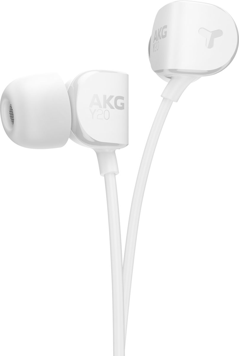 AKG Y20, White наушникиY20WHT AKG Y20, White наушникиY20WHTAKG Y20 - новые наушники-вкладыши, одновременно высокопроизводительные и очень легкие.Наушники обладают мощными 8-мм драйверами, в то время как эргономичные наклонные амбушюры FlexSoft, сделанные из силикона, плотно прилегают к уху практически в любой ситуации - AKG Y20 идеальны для активных людей. Поликарбонат, из которого выполнены наушники, делает их легкими и прочными, добавляя плюсы к поразительной внешности. AKG Y20 не просто прекрасно соответствуют ушной раковине. Они легко подключаются практически к любому портативному или домашнему источнику музыки.Корпус AKG Y20 сделан из поликарбоната для большей портативности, легкости и прочности.Вы без труда сохраните AKG Y20 в целости и сохранности с входящим в комплект чехлом для переноски.AKG Y20 поставляется с силиконовыми амбушюрами трех размеров (маленький, средний и большой), чтобы обеспечить удобную посадку для тех, кто любит слушать музыку в течение нескольких часов подряд.Чашки AKG Y20 изготавливаются таким образом, чтобы они плотно прилегали к ушам любого размера или формы.Устойчивый к царапинам профессиональный дизайн AKG Y20 имеет резиновое матовое покрытие, что поднимает AKG Y20 на новый уровень.