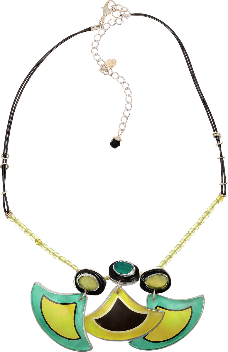 Колье Lalo Treasures Dragonfly III, цвет: зеленый, салатовый, черный. P4536-2Колье (короткие одноярусные бусы) Колье Lalo Treasures Dragonfly III, цвет: зеленый, салатовый, черный. P4536-2Колье (короткие одноярусные бусы)Элегантное колье современного дизайна Lalo Treasures Dragonfly III изготовлено из искусственной кожи и металлического сплава. Украшение дополнено необычной подвеской, элементы которой выполнены из ювелирной смолы.Изделие застегивается на замок-карабин, длина регулируется.Стильное украшение поможет дополнить любой образ и привнести в него завершающий яркий штрих.