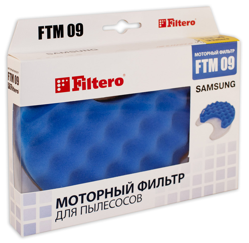Filtero FTM 09 фильтр для пылесосовFTM 09 Filtero FTM 09 фильтр для пылесосовFTM 09Комплект моторных фильтров Filtero FTM 09 защищает от попадания крупных частиц пыли в моторный отсек пылесоса. Подлежит замене, согласно рекомендации производителя пылесосов - не реже одного раза за 6 месяцев.Подходят для следующих пылесосов Samsung:SC 87… серияSC 91… сериянапример: SC 9160SC 95… серия