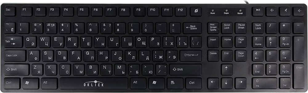 Oklick 570M, Black клавиатура654575 Oklick 570M, Black клавиатура654575Oklick 570M – тонкая и компактная клавиатура с низкопрофильными клавишами.Традиционная раскладка и современные низкопрофильные клавиши Oklick 570 М – идеальный вариант для работы и развлечений.Среди 110 кнопок клавиатуры Oklick 570М есть квартет для управления мультимедийным проигрывателем.Классическая строгость и лаконичность форм Oklick 570М дополнит гармонию офисного интерьера или станет отличительной чертой вашего домашнего технопарка.