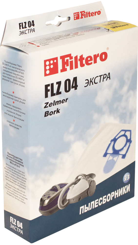 Filtero FLZ 04 Экстра мешок-пылесборник 3 штFLZ 04 Экстра Filtero FLZ 04 Экстра мешок-пылесборник 3 штFLZ 04 ЭкстраМешки - пылесборники Filtero FLZ 04 Экстра произведены из пятислойного синтетического микроволокна MicroFib. Очень прочные, не боятся острых предметов и влаги, собирают до 50% больше пыли, чем бумажные. Обеспечивают уровень очистки воздуха НЕРА. Сохраняют мощность всасывания в течение всего периода службы пылесборника.