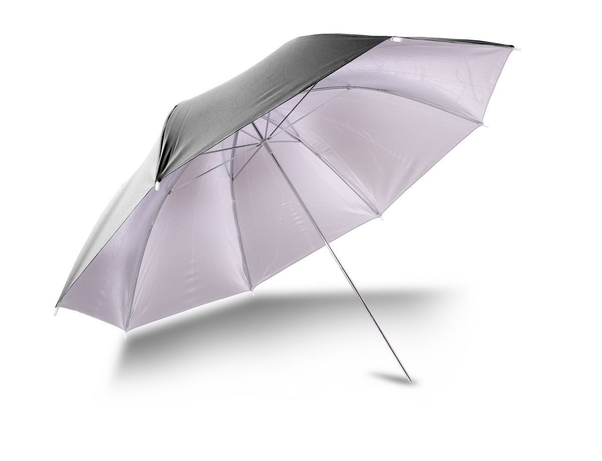 Ditech UB40BS, Black Silver зонт для фотосъемкиUB40BS Ditech UB40BS, Black Silver зонт для фотосъемкиUB40BSЗонт Ditech UB40BS имеет диаметр 101 см, и две глянцевые отражающие поверхности: белую и серебристую, которые, в зависимости от поставленных задач можно заменить в течение нескольких минут.