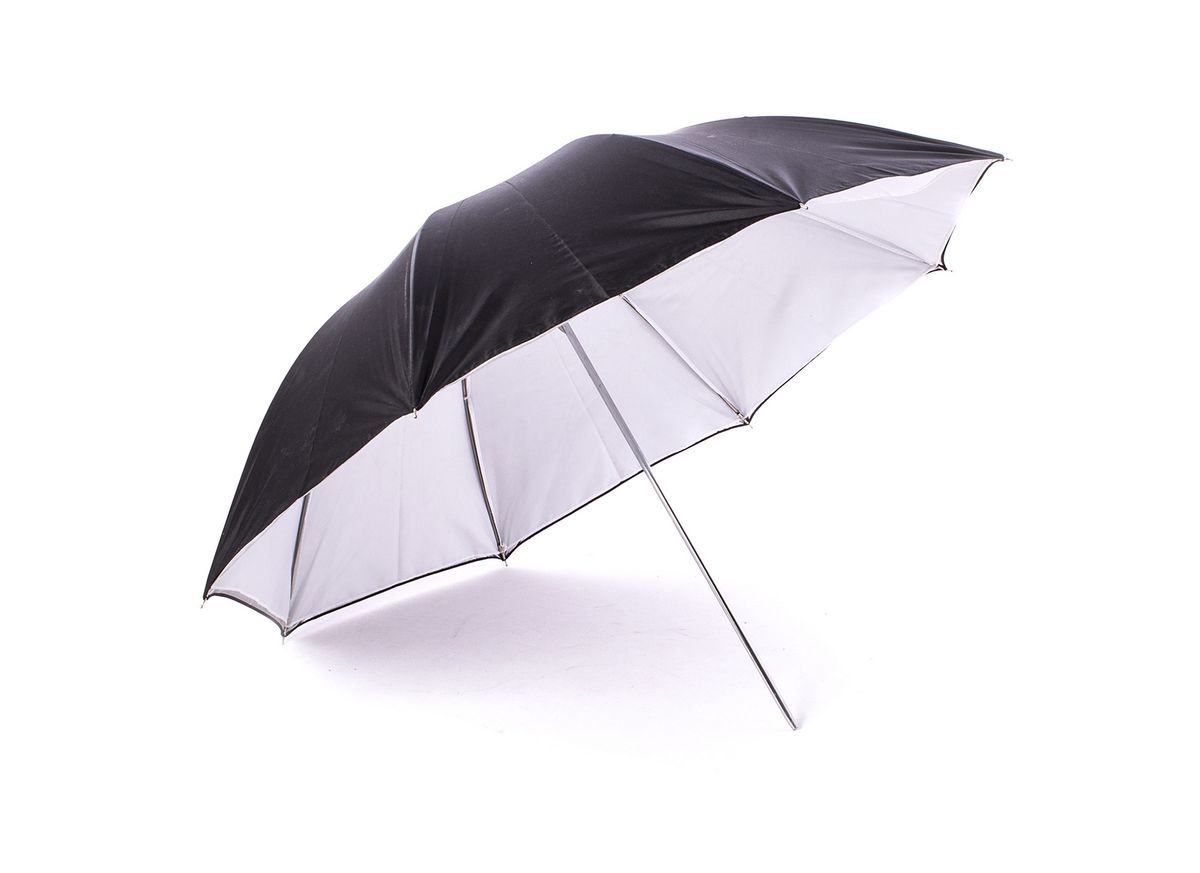 Ditech UB33WBS, White Black Silver зонт на отражение для фотосъемки двойнойUB33WBS Ditech UB33WBS, White Black Silver зонт на отражение для фотосъемки двойнойUB33WBSВнутренняя поверхность зонта имеет два слоя: серебристый отражающий и белый рассеивающий для мягкого, но уверенного светового потока.