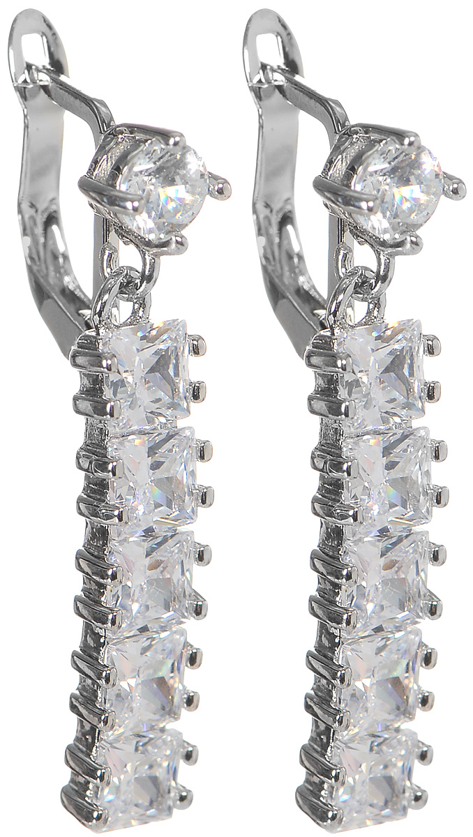 Серьги Fashion House, цвет: белый, серебристый. FH33019Серьги с подвесками Серьги Fashion House, цвет: белый, серебристый. FH33019Серьги с подвескамиЭлегантные серьги Fashion House выполнены из металла. Изделие дополнено подвеской и оформлено вставками из циркона. Серьги застегиваются на удобную английскую застежку, которая эстетично включается в дизайн украшения. Изысканные серьги станут модным аксессуаром как для повседневного, так и для вечернего наряда, они подчеркнут вашу индивидуальность и неповторимый стиль и помогут создать незабываемый уникальный образ.
