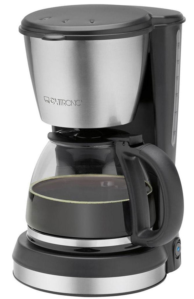 Clatronic KA 3562, Black Silver кофеваркаKA 3562 schwarz-inox Clatronic KA 3562, Black Silver кофеваркаKA 3562 schwarz-inoxС помощью капельной кофеварки Clatronic KA 3562 вы сможете приготовить вкусный натуральный кофе. Кофеварка рассчитана на приготовление 12-14 чашек кофе (около 1,5 литра). Световой индикатор позволят отследить работу прибора. Подогреваемая подставка для колбы с автоматическим отключением.