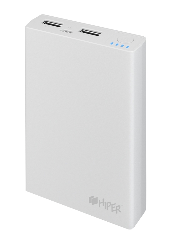 Внешний аккумулятор HIPER Power Bank RP10000, White (10000 мАч)RP10000 WHITE Внешний аккумулятор HIPER Power Bank RP10000, White (10000 мАч)RP10000 WHITEPower bank HIPER RP10000 Li-Ion 10000mAh 2.1A+1A white