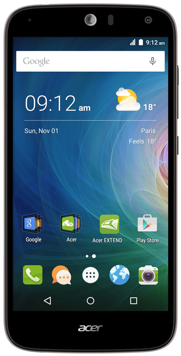 Acer Liquid Z630S, Black SilverHM.HSYEU.002 Acer Liquid Z630S, Black SilverHM.HSYEU.002Оцените возможности смартфона Acer Liquid Z630S: продолжительное время автономной работы, превосходную производительность и высочайшее качество изображения на 5.5 HD-дисплее с технологией IPS.Мощный восьмиядерный процессор обеспечивает быстрое время отклика, удобство работы в браузере, плавное воспроизведение видео и прохождение видеоигр на великолепном 5,5 HD-экране. Батарея 4000 мАч и память 32 ГБ обеспечат заряд на весь день и достаточно места для коллекции фотографий и видео.Удивите своих друзей. Снимите общее сэлфи высокого качества на камеру с широким углом съемки, просто сказав Чиз. Снимки сэлфи с разрешением 8 МП будут прекрасно смотреться на дисплее с технологией IPS, которая обеспечивает высокое качество изображения под любым углом обзора.Заряжайте телефоны друзей с помощью своего мобильного устройства через порт MicroUSB. Кроме того, вы можете подключить к этому порту флэш-накопитель USB, чтобы воспроизводить медиаконтент, загружать и сохранять файлы, а также обмениваться ими с друзьями.Телефон сертифицирован EAC и имеет русифицированный интерфейс меню и Руководство пользователя.