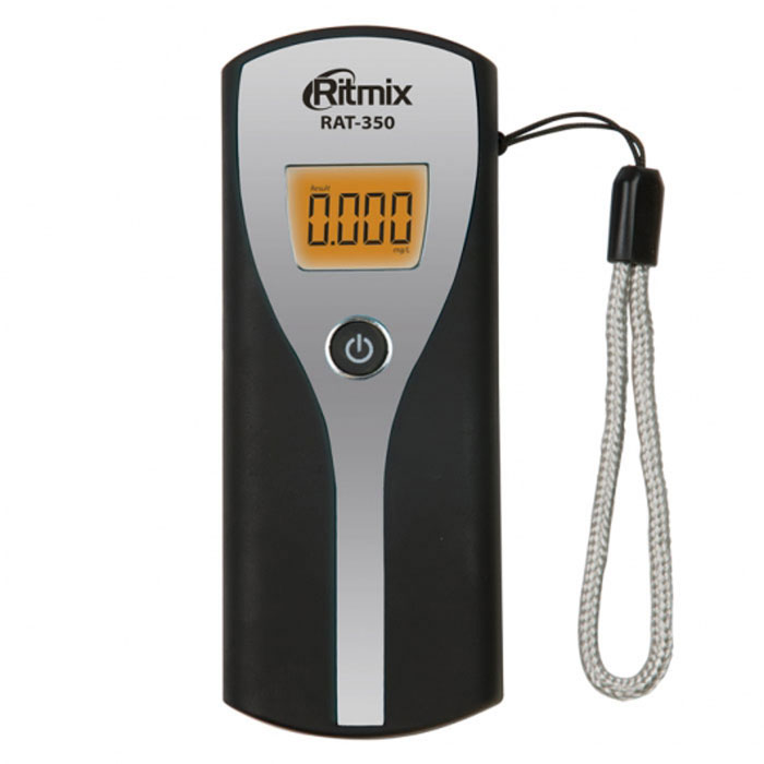 Ritmix RAT-350, Black Silver алкотестер15118366 Ritmix RAT-350, Black Silver алкотестер15118366Ritmix RAT-350 - это цифровой алкотестер со звуковым сигналом, который предназначен для проведения персонального измерения концентрации алкоголя в парах выдыхаемого воздуха. Прибор пересчитывает полученные данные на концентрацию алкоголя в крови и выдает результат на цифровой дисплей.RAT-350 оснащён высокоточным полупроводниковым датчиком, что обеспечивает безошибочный вывод результатов, а также быстрый отклик. Алкотестер выполнен из приятного на ощупь материала Soft Touch и имеет подсветку дисплея.Датчик: полупроводниковыйДиапазон измерения: 0,000%-0,199% BAC или 0,000-0,995 мг/л (0,000‰-1,990‰)Точность измерения: +/- 0,01% BAC (0,1 г/л)Время подготовки: 10 сВремя измерения: 5 сДиапазон рабочих температур: -5°C...+40°C