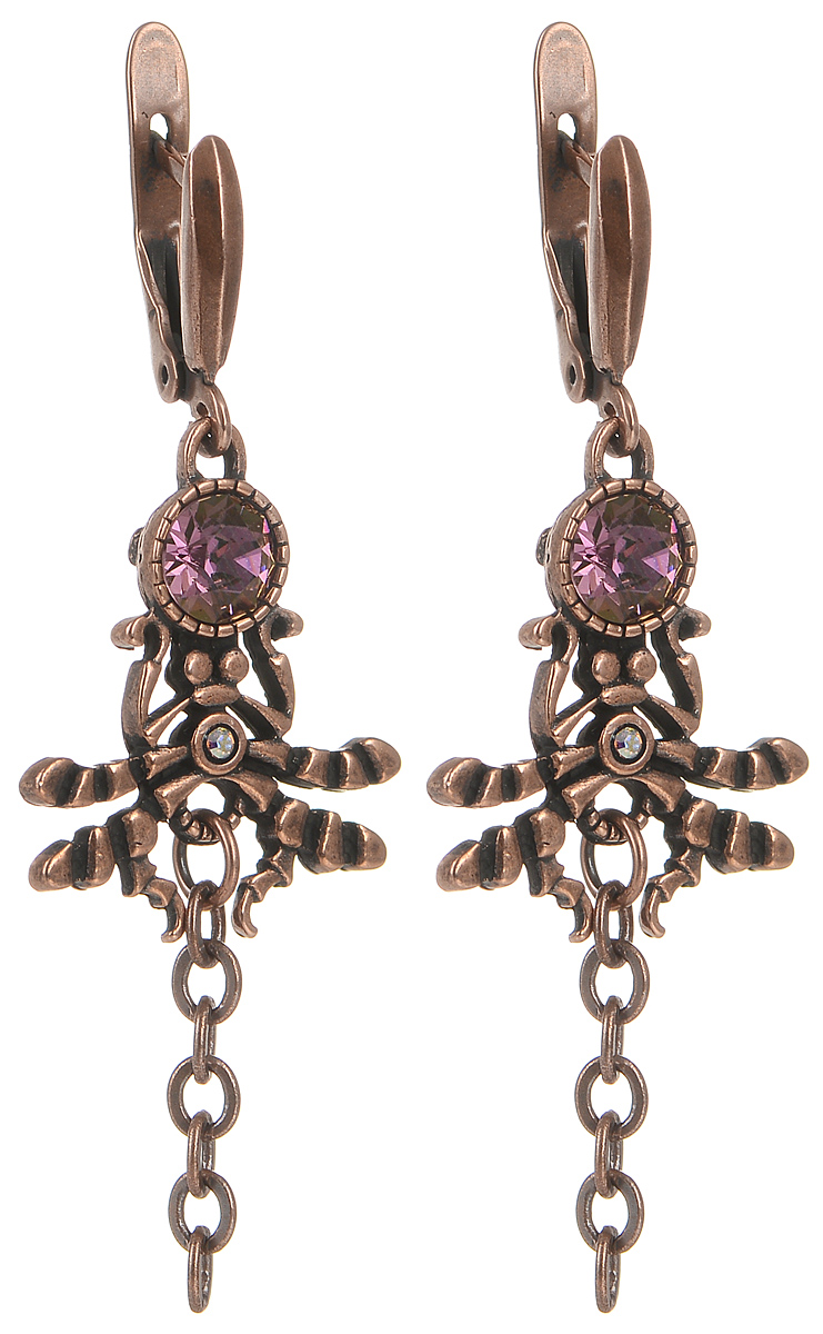 Серьги Jenavi Барк, цвет: медный, розовый. k344u151Серьги с подвесками Серьги Jenavi Барк, цвет: медный, розовый. k344u151Серьги с подвескамиСерьги Jenavi Барк из коллекции Кассида изготовлены из гипоаллергенного ювелирного сплава c медным покрытием и оформлены в виде насекомого. Украшение декорировано стразами и кристаллами Swarovski.Изделие оснащено классическим английским замком, который надежно зафиксирует серьги. Стильные серьги Jenavi Барк помогут дополнить любой образ и привнести в него завершающий яркий штрих.