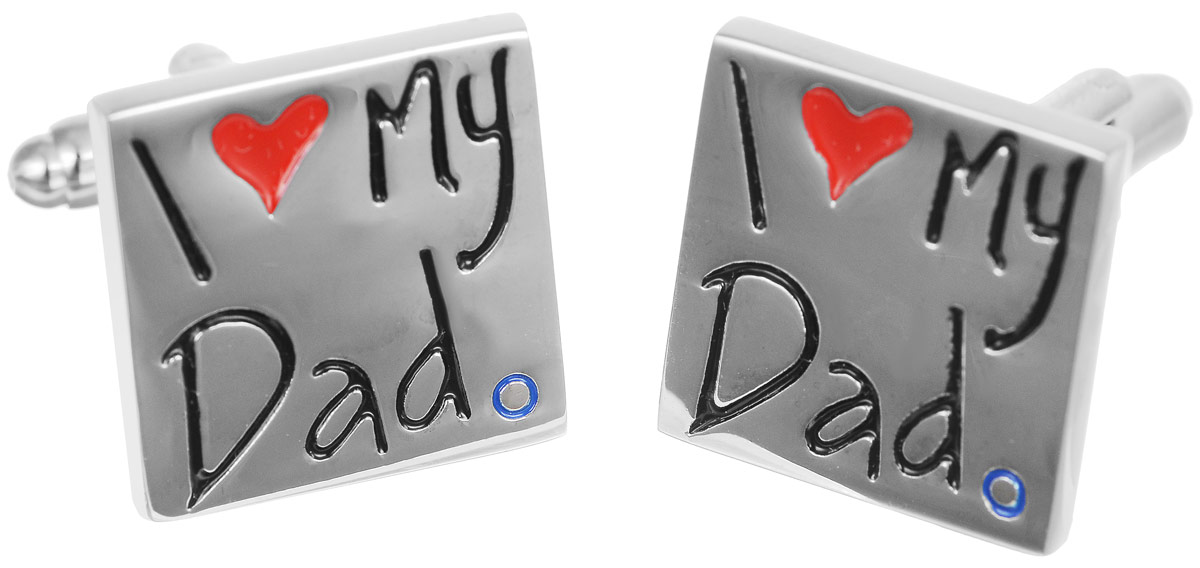 Запонки мужские Mitya Veselkov I Love My Dad, цвет: серебряный. ZAP-003Запонки асимметричные Запонки мужские Mitya Veselkov I Love My Dad, цвет: серебряный. ZAP-003Запонки асимметричныеЗапонки современного дизайна Mitya Veselkov I Love My Dad изготовлены из металлического сплава.Изделие застегивается на вращающийся штырек. Данная модель представлена в виде плоского квадрата с надписью I Love My Dad.Стильный аксессуар подчеркнет ваш образ, а также придаст элегантность и неповторимость имиджу.