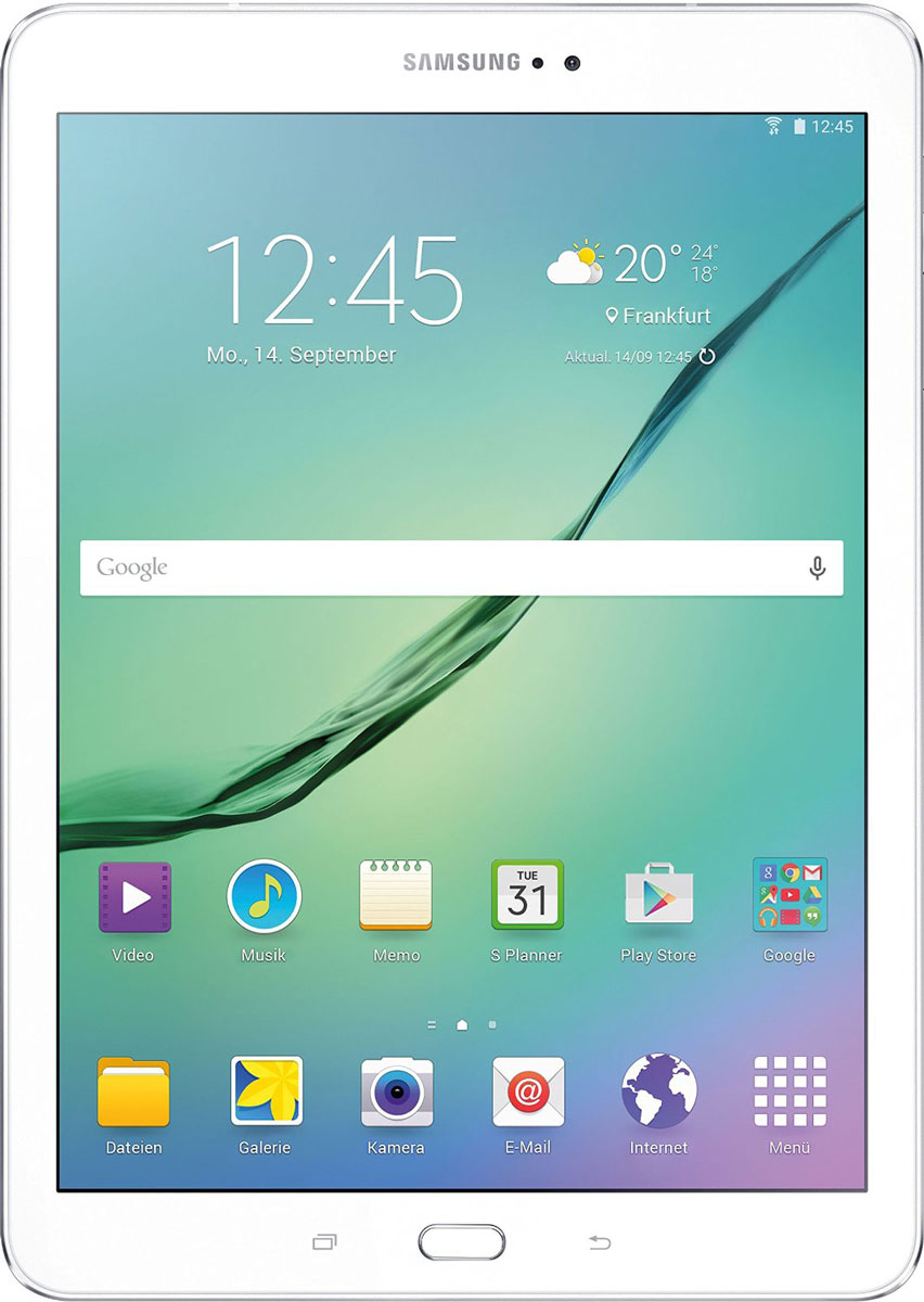 Samsung Galaxy Tab S2 SM-T813, WhiteSM-T813NZWESER Samsung Galaxy Tab S2 SM-T813, WhiteSM-T813NZWESERПланшет Samsung Galaxy Tab S2 выполнен из цельно металлического корпуса с толщиной всего 5.6 миллиметров и по праву является самым тонким планшетом в мире. При весе всего 389 грамм и диагональю 9.7 дюймов является еще и самым лёгким в своём сегменте. Стоит отметить и форм-фактор дисплея, с соотношение сторон 4:3, с таким дисплеем гораздо комфортнее пользоваться социальными сетями и интернет браузером или просто читать книгу.Планшет Samsung Galaxy Tab S2 обладает потрясающим SuperAMOLED дисплеем с разрешением 2048x1536 пикселей. Восьмиядерный процессор с чистотой 1,9 ГГц , 3 гигабайта оперативной памяти и 32 встроенной, которую можно увеличить картой памяти microSD до 128 гигабайт. Основная камера, делает отличные фото даже при слабом освещении, благодаря 8 мегапикселям и светосилы 1.9, а фронтальная, 2.1 мегапикселя для скайпа и селфи. Для зашиты персональных данных воспользуйтесь инновационным сканером отпечатка пальцев. Или блокируйте планшет по отпечатку. Чтобы разблокировать, просто прикоснитесь с кнопке Home.Планшет Samsung Galaxy Tab S2 работает под мобильной операционной системой Android 5.0, Lollipop, которая обеспечивает работу сразу в нескольких приложениях на одном экране. Для работы с офисными документами на планшете уже установлен пакет Microsoft Office, который работает со всеми стандартными документами. Для более длительной работы вы можете использовать режим максимально энергосбережения и продлить работу планшета в несколько раз. Планшет имеет режим специально предназначенный для детей, в котором вы можете ограничь доступ к файлам и приложениям, а так же ограничить время работы.Планшет сертифицирован EAC и имеет русифицированный интерфейс, меню и Руководство пользователя.