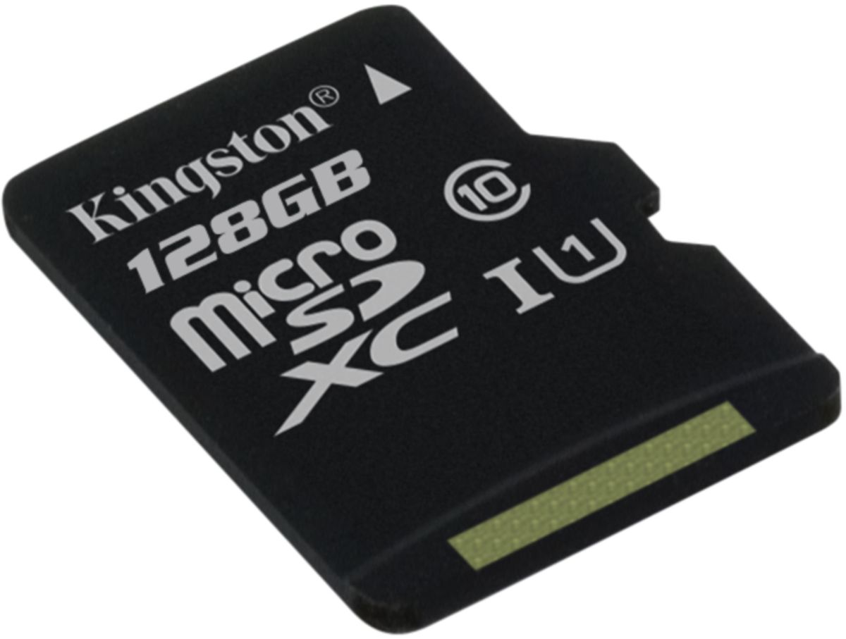Kingston microSDXC Class 10 UHS-I 128GB карта памяти (45/10 Мб/с)SDC10G2/128GBSP Kingston microSDXC Class 10 UHS-I 128GB карта памяти (45/10 Мб/с)SDC10G2/128GBSPКарта памяти Kingston microSDXC Class 10 UHS-I поможет вам в увеличении объема памяти мобильных телефонов, смартфонов, планшетов и других портативных устройств. Данная модель имеет все основные защитные функции от Kingston: водонепроницаемый корпус, ударостойкость и виброустойчивость, защиту от рентгеновских аппаратов в аэропортах и экстремальных температур.