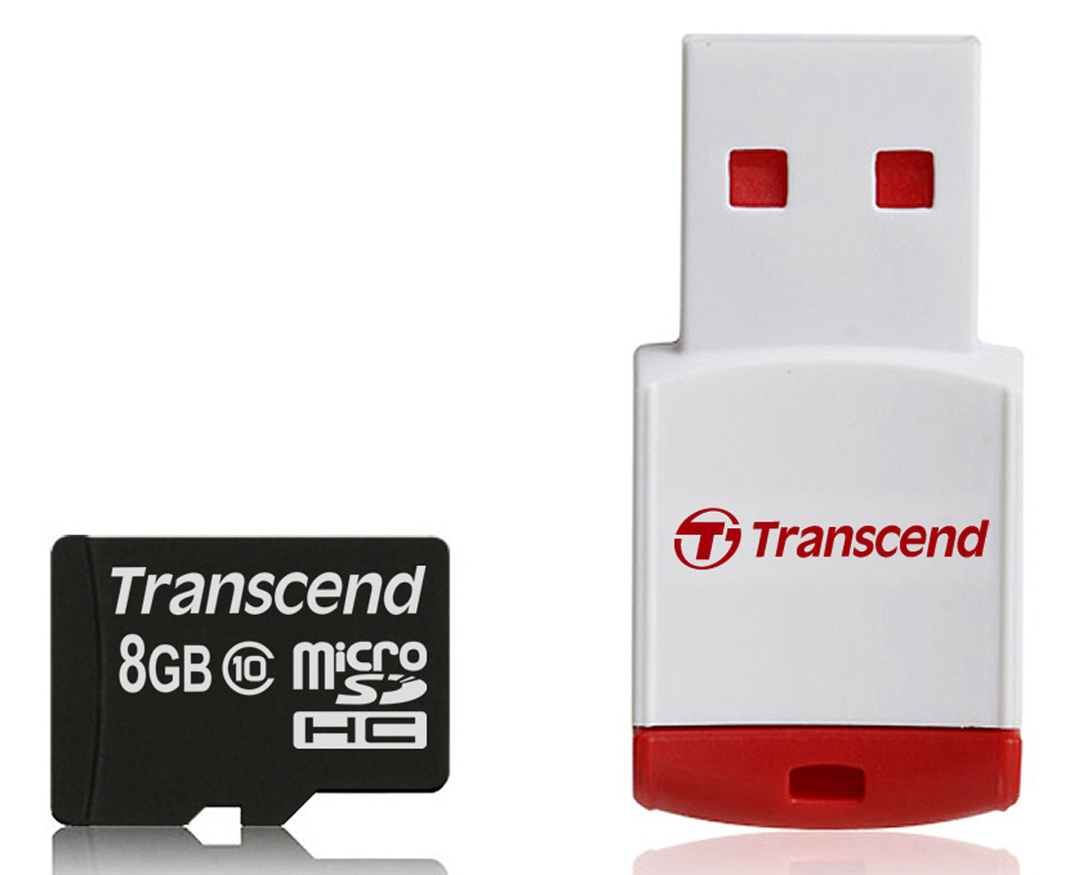 Transcend microSDHC Class 10 8GB карта памяти + P3 картридерTS8GUSDHC10-P3 Transcend microSDHC Class 10 8GB карта памяти + P3 картридерTS8GUSDHC10-P3Карта памяти Transcend microSDHC Class 10 была создана для того, чтобы повысить эффективность работы с вашим смартфоном или планшетом, и соответствуют всем требованиям стандарта Ultra High Speed Class 1. Построенная на основе самых современных технологий, эта карта обеспечивает максимальный уровень производительности в требовательных к работе подсистемы памяти играх и приложениях, а также позволяет без задержек воспроизводить Full HD-видео с полной кадровой частотой.Включает компактный портативный USB-картридерУльтравысокоскоростная и компактнаяПолная совместимость с Hi-Speed USB 2.0 (Картридер P3 )Встроенная технология ECC для обнаружения и исправления ошибок при передаче данныхЭксклюзивная программа RecoveRx для восстановления удаленных и утраченных данных с портативных носителей