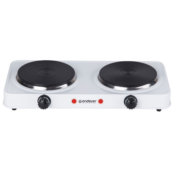 Endever EP-20W плитка электрическаяEP-20W Endever EP-20W плитка электрическаяEP-20WЭлектрическая плитка Endever EP-20W удобна и достаточно проста в использовании. Ей одинаково удобно пользоваться как в доме, так и на улице. Две конфорки с пятью режимами регулировки температуры позволяют осуществлять приготовление одновременно двух блюд.Встроенный термостатЗащита от перегреваПрорезиненные ножкиБыстрый нагревМатериал корпуса: высококачественная стальДлина шнура: 1,6 м