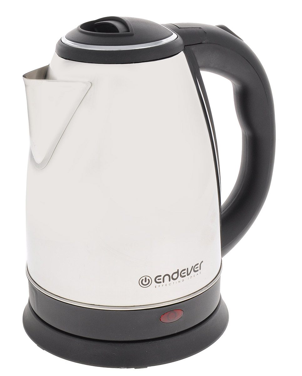 Endever KR-225S Skyline электрический чайникKR-225S Endever KR-225S Skyline электрический чайникKR-225SКупить Endever KR-225S Skyline - это заплатить невысокую цену за надежный и привлекательный чайник. Его корпус устойчив к различным царапинам, ведь изготовлен он из нержавеющей стали. Дизайн устройства элегантный и придает чайнику стильный внешний вид.В конструкции чайника предусмотрен скрытый нагревательный элемент, который имеет гораздо длительный срок эксплуатации, чем открытый. Нагревательный элемент не контактирует с водой, поэтому накипь в чайнике KR-225S образуется гораздо меньше. Обеспечивается очистка диска максимально легкая и быстрая. Такой чайник прослужит вам долгое время. Быстрое закипание обеспечивается высокой мощностью устройства в 1800 Вт.Вы сможете легко открывать чайник даже одной рукой, поскольку откидная крышка имеет удобную конструкцию. Дизайн носика позволит вам без проливаний разлить горячую воду по чашкам.