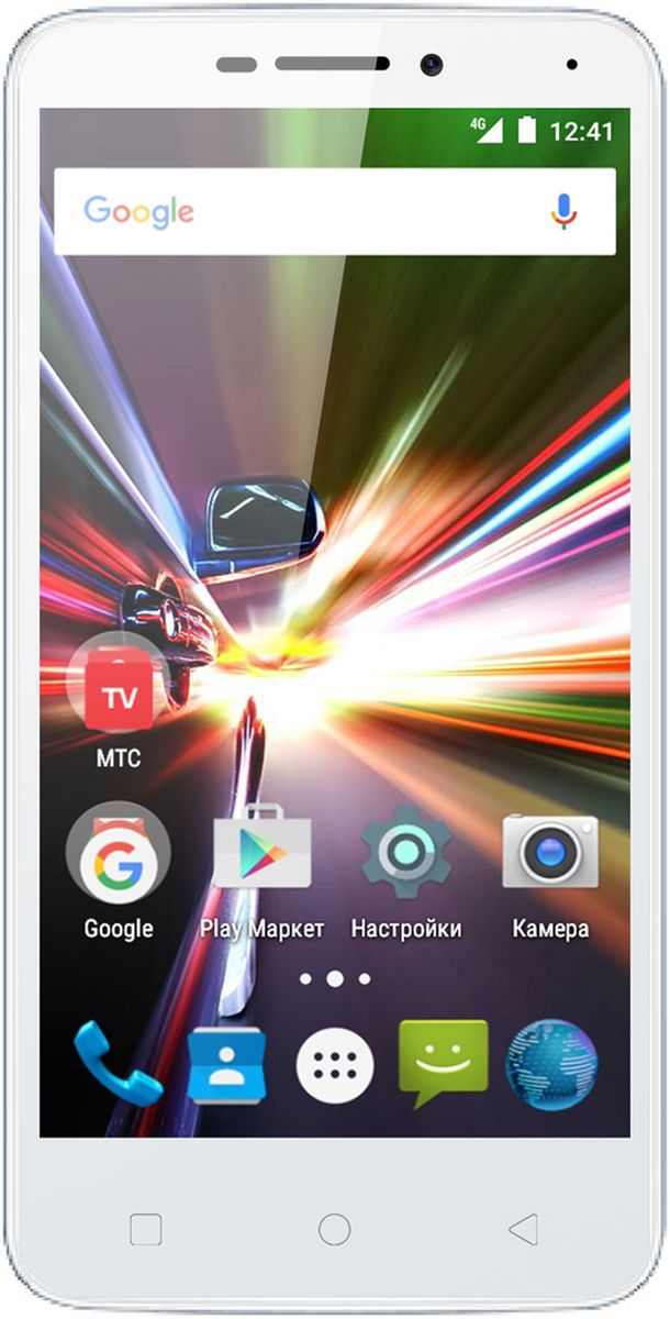 МТС Smart Race LTE, White (только для SIM-карт МТС)A0104-100619 МТС Smart Race LTE, White (только для SIM-карт МТС)A0104-100619МТС Smart Race LTE - это компактный смартфон начального уровня, который дает доступ к сетям четвертого поколения (4G/LTE). Благодаря этому можно наслаждаться просмотром роликов на YouTube, онлайн-музыкой и простым интернет-серфингом на высоких скоростях без использования точки доступа Wi-Fi. Слот для второй SIM-карты позволит более гибко выбирать тарифы, например, первую сим-карту можно использовать для звонков в домашнем регионе, а вторую в роуминге. Вся информация выводиться на 4.5 дюймовый экран с разрешением 854 х 480 пикселей, который выполнен по технологии IPS. Дисплеем такого размера очень удобно управлять одной рукой, но при этом изображение остается легко читаемым.Устройство работает только с SIM-картами МТС!В смартфоне установлен процессор 4 ядерный MediaTek MT6735M с рабочей частотой 1 ГГц и видеопроцессор Mali T720 MP2. Совместно с 1 Гб оперативной памяти и ОС Android , их мощности хватает для быстрого выполнения повседневных задач. Для хранения музыки, фотографий и других данных доступно 8 Гб внутреннего пространства. Также есть слот для карты памяти MicroSD, максимальный объем которой может составлять 32 Гб. Аккумуляторная батарея емкостью 1800 мАч обеспечивает 4 часа беспрерывной работы в режиме разговора и до 200 часов ожидания. Зарядка аккумулятора, а также синхронизация с компьютером происходит через разъем MicroUSB. В МТС Smart Race LTE установлен модуль Bluetooth 4.0, что дает возможность подключения беспроводной гарнитуры, колонок и наушников, а также передачи файлов на другие устройства. В режиме навигатора смартфон принимает сигналы от спутников GPS и поможет ориентироваться в незнакомом месте.Основная камера с разрешением 5 Мп сделает качественные снимки, чем поможет сохранить приятные моменты в жизни. Видеоролики записываются в формате HD (1280 х 720 точек). Для видеообщения и селфи, на лицевой стороне МТС Smart Race LTE, находиться 2-мегапиксельная фронтальная камера. Из мультимедийных возможностей стоит выделить наличие стандартного аудиовыхода 3.5 мм (miniJack) и поддержку большинства аудио форматов, что позволит наслаждаться музыкой, которая была получена из различных источников. Для любителей радио есть FM-приемник.Телефон сертифицирован EAC и имеет русифицированный интерфейс меню и Руководство пользователя.