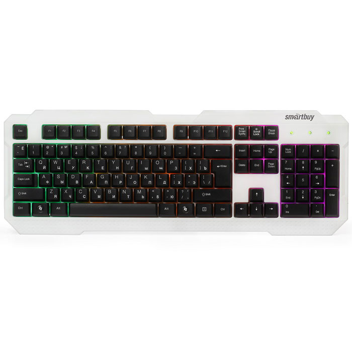 SmartBuy One SBK-332U-WK, Black White клавиатураSBK-332U-WK SmartBuy One SBK-332U-WK, Black White клавиатураSBK-332U-WKПроводная клавиатура SmartBuy One SBK-332U имеет классический дизайн и стандартную раскладку клавиш. Она подключается к персональному компьютеру через порт USB и включает отдельный цифровой блок. Особенностью данной модели является многоцветная подсветка.
